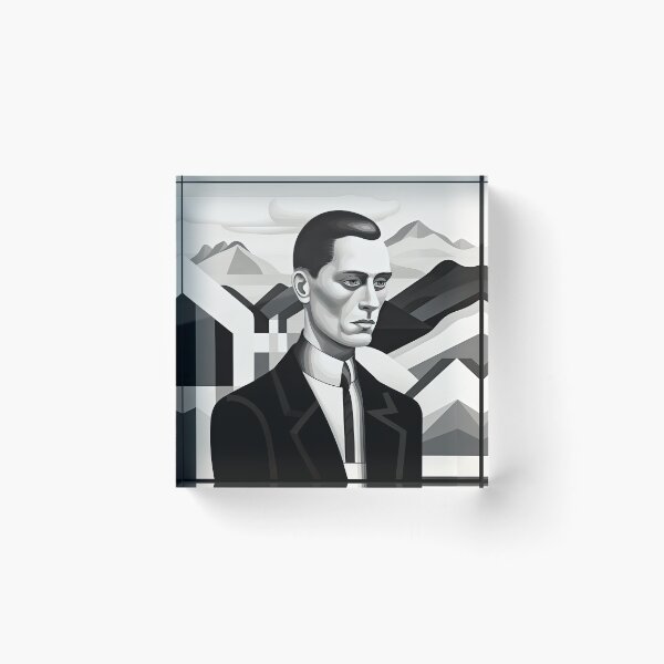 Item preview, Black & White Bauhaus Portrait in Front of the Alps designed and sold by ArtificialGenes.