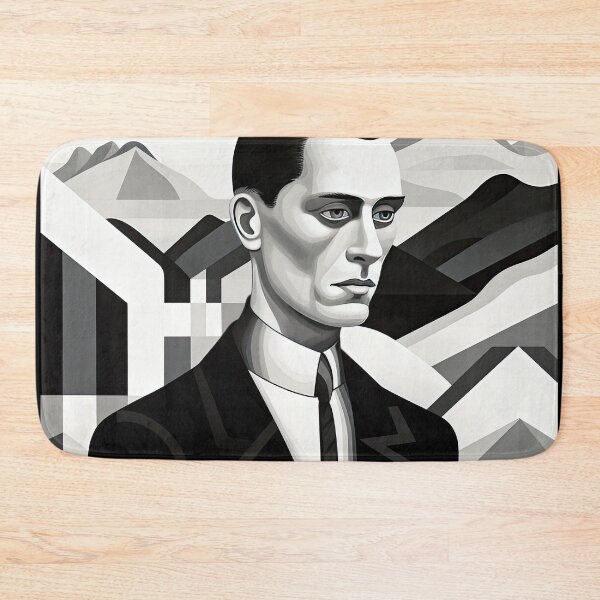 Item preview, Black & White Bauhaus Portrait in Front of the Alps designed and sold by ArtificialGenes.