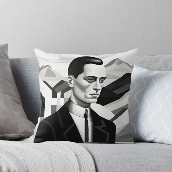 Item preview, Black & White Bauhaus Portrait in Front of the Alps designed and sold by ArtificialGenes.