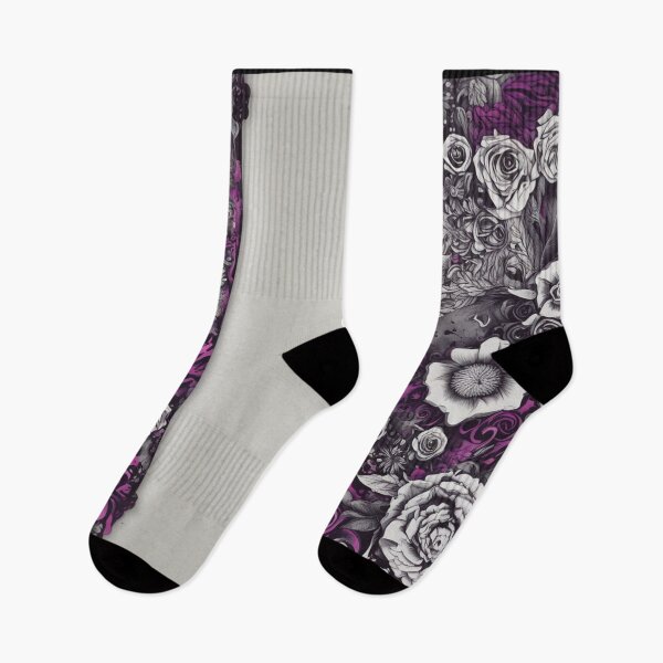 Item preview, Enchanted Monochrome: Whispers of Purple Blooms designed and sold by Feathers & Futhark.