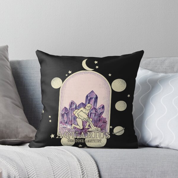Item preview, Aquarius Gemstone: Amethyst crystal. Astral design. Black version designed and sold by MINDTHECHERRY.