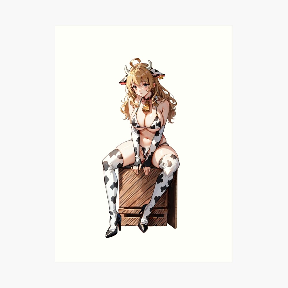 Lámina rígida for Sale con la obra «chica vaca anime» de WarTrousers |  Redbubble