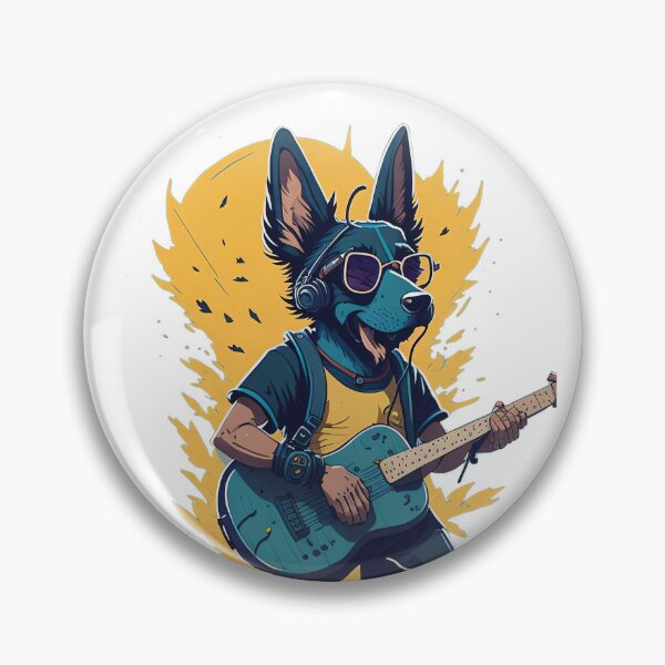 Item preview, German Shepherd Dog Play guitar artwork Classic T-Shirt designed and sold by tharaka-merch.