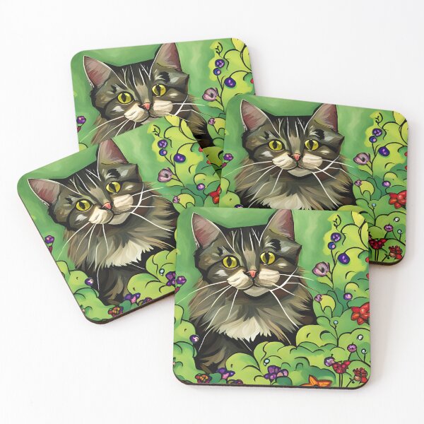 Item preview, Kitty and Flowers 4 designed and sold by Reclining Buddha Cat.