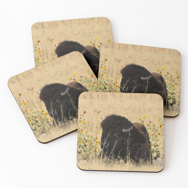 Item preview, Buffalo at Antelope Island Utah in Sunflowers designed and sold by ROBERTDBROZEK.