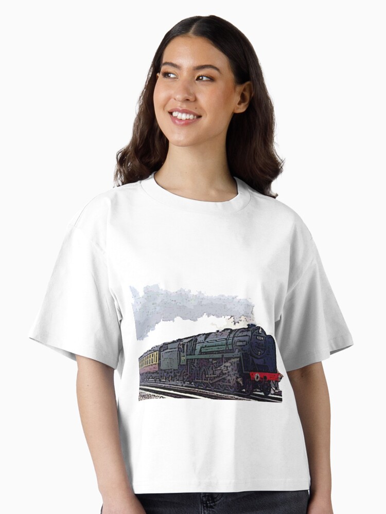 Thumbnail 1 of 4, Boxy T-Shirt, Leicester City 92214 steam train designed and sold by bywhacky.