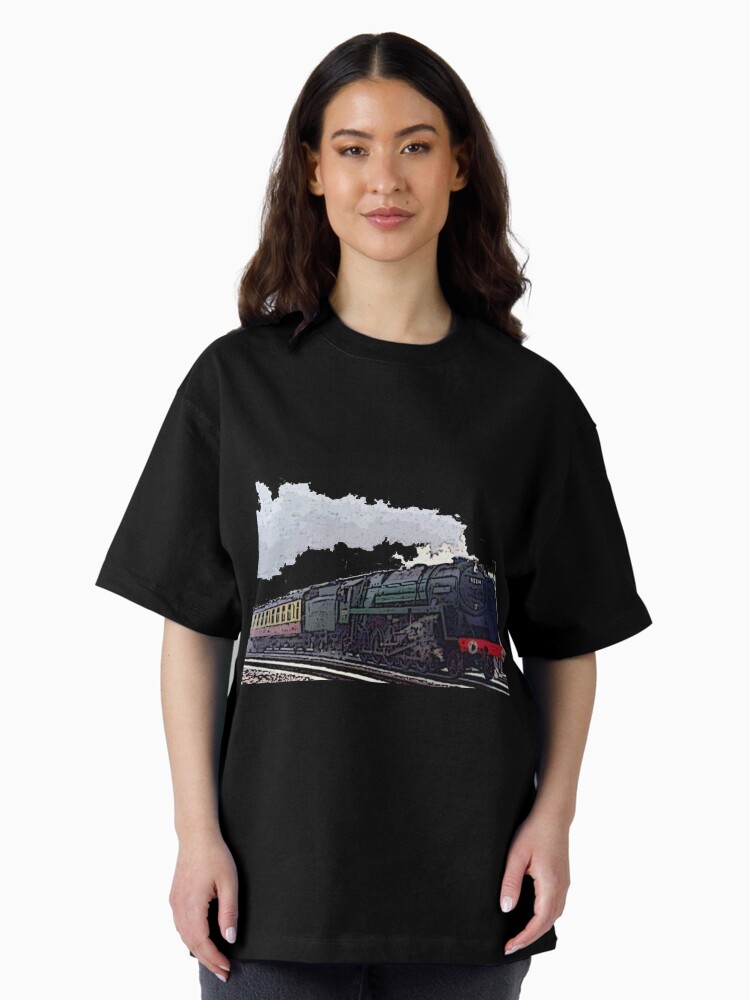 Thumbnail 1 of 7, Oversized T-Shirt, Leicester City 92214 steam train  designed and sold by bywhacky.
