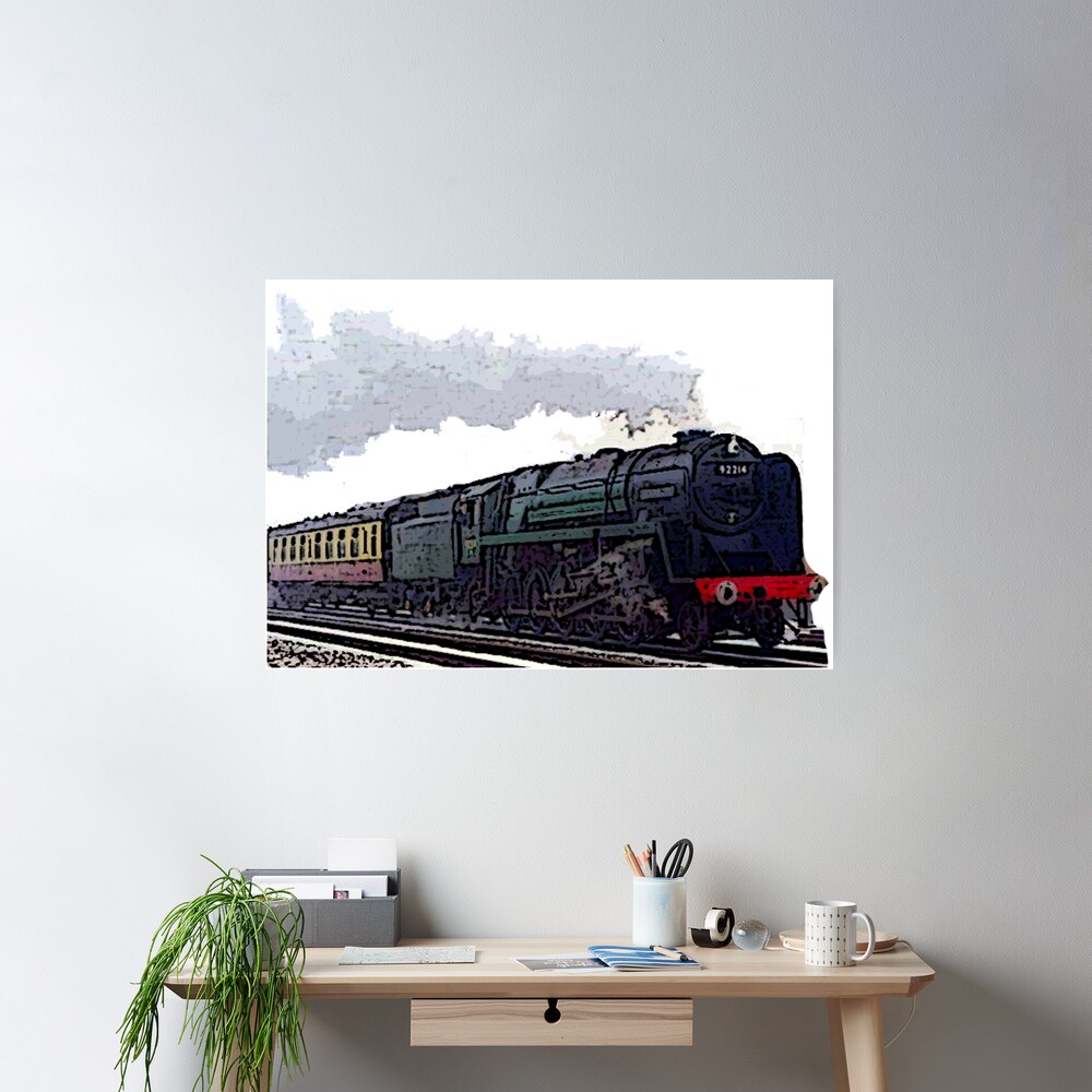 Leicester City 92214 steam train Poster