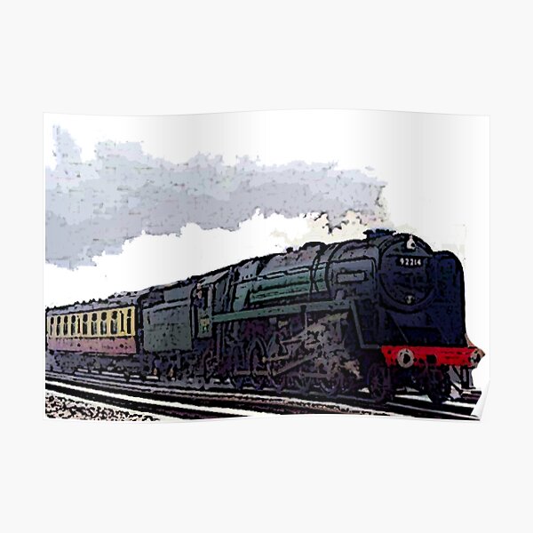 Leicester City 92214 steam train Poster