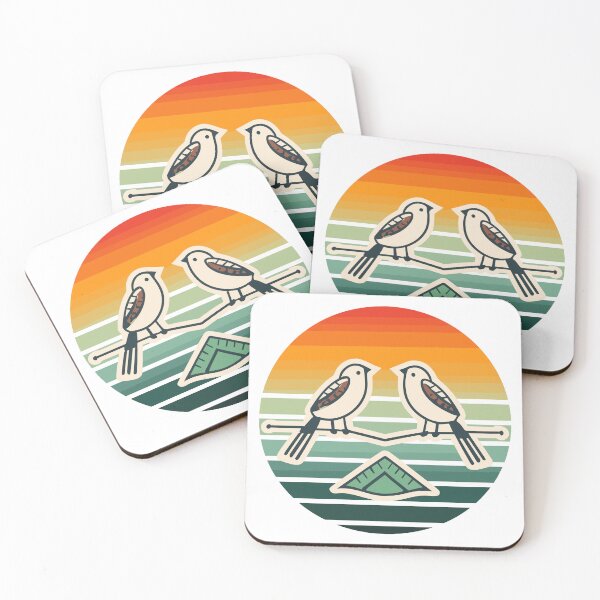 Item preview, Two Butcherbirds On a Branch Sunset designed and sold by MikeKart.