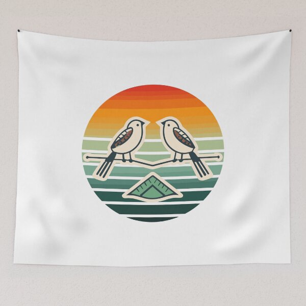 Item preview, Two Butcherbirds On a Branch Sunset designed and sold by MikeKart.