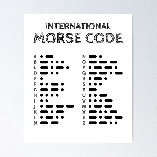 International Morse Code Alphabet Chart 26 Letters Black international-morse-code-alphabet-chart-26-letters-black-poster-for-sale-by-annsign-redbubble