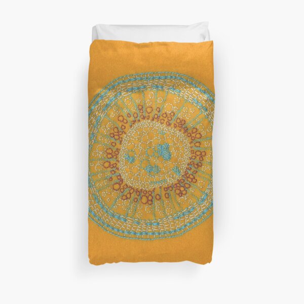 Growing - hypericum - embroidery of plant cells Duvet Cover