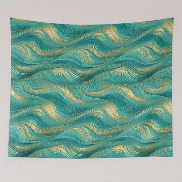 Item preview, Blue and Gold Seascape - Artistic Home Accents designed and sold by RetComly.