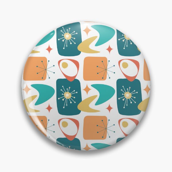 Artikelvorschau, Atomic Age Mid Century Muster Gelb Orange entworfen und verkauft von trdstudio.