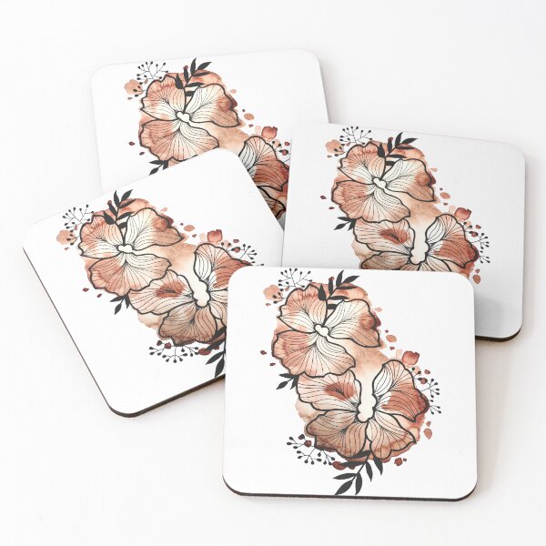 Item preview, Brown Watercolor Flowers Lea designed and sold by BEATRIZKOBORI.