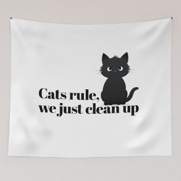 Item preview, Cats rule, we just clean up. designed and sold by StaszekPliszko.