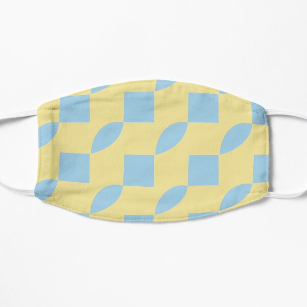 Blue and yellow pattern Flat Mask