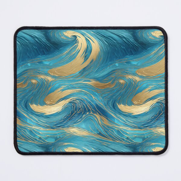 Item preview, Abstract Blue and Gold Swirls - Fluid Art Design designed and sold by RetComly.