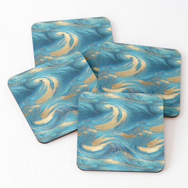 Item preview, Abstract Blue and Gold Swirls - Fluid Art Design designed and sold by RetComly.