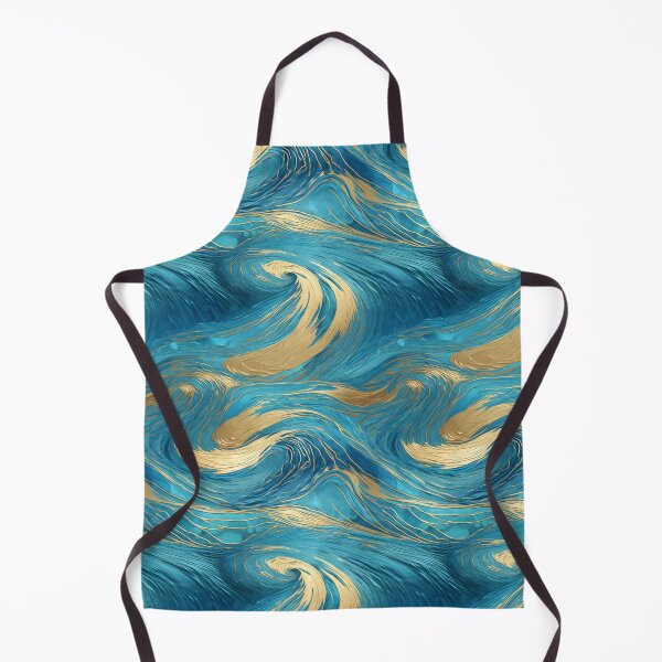 Item preview, Abstract Blue and Gold Swirls - Fluid Art Design designed and sold by RetComly.