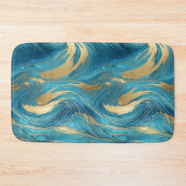 Item preview, Abstract Blue and Gold Swirls - Fluid Art Design designed and sold by RetComly.
