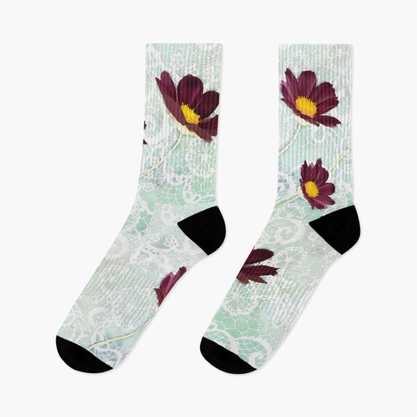 Item preview, Burgundy Cosmos And Lace Flower Art designed and sold by Sharon Cummings Art.