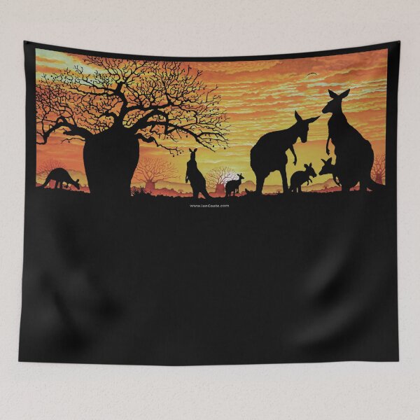 Item preview, Australian Sunset Kangaroos and Boab designed and sold by iancoate.
