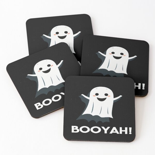 Item preview, HAPPY CUTE GHOST SURPRISING SOMEONE WITH THE WORDS "BOOYAH!"    Midjourney AI Artwork designed and sold by davidjulie.