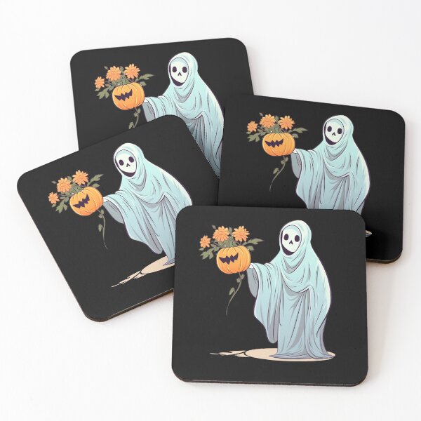 Item preview, Vintage Floral Ghost Halloween with Pumpkin designed and sold by ArtFromBeyond.