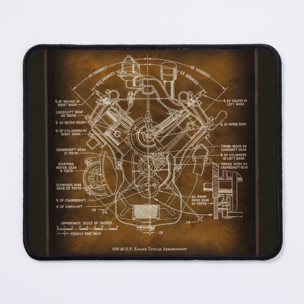 Item preview, Typical 1930's ERA V-8 Motor Engine Blueprint designed and sold by Daniel Hagerman.