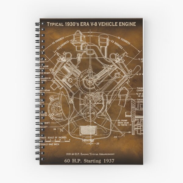 Item preview, Typical 1930's ERA V-8 Motor Engine Blueprint designed and sold by Daniel Hagerman.