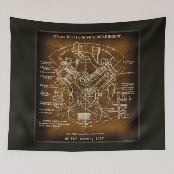 Item preview, Typical 1930's ERA V-8 Motor Engine Blueprint designed and sold by Daniel Hagerman.