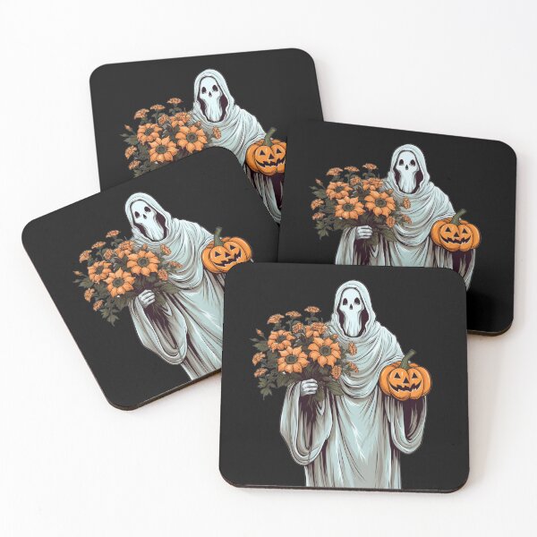 Item preview, Vintage Floral Ghost Halloween with Pumpkin designed and sold by ArtFromBeyond.