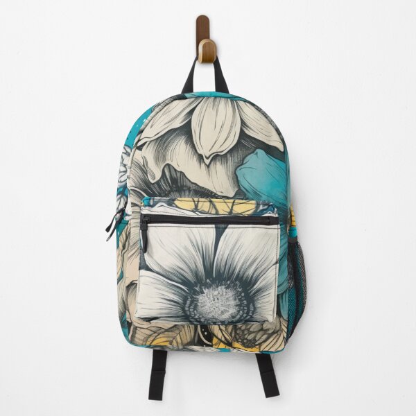 Item preview, Vintage turquoise and yellow floral pattern designed and sold by liana campbell.