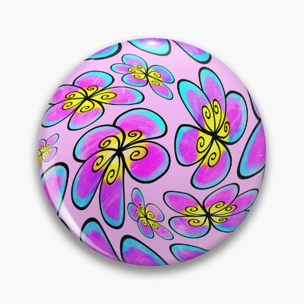 Item preview, Retro 1960's Pink, Purple, Yellow Twirled Floral Pattern designed and sold by DEC02.