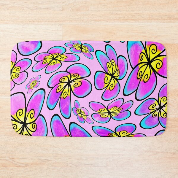 Item preview, Retro 1960's Pink, Purple, Yellow Twirled Floral Pattern designed and sold by DEC02.