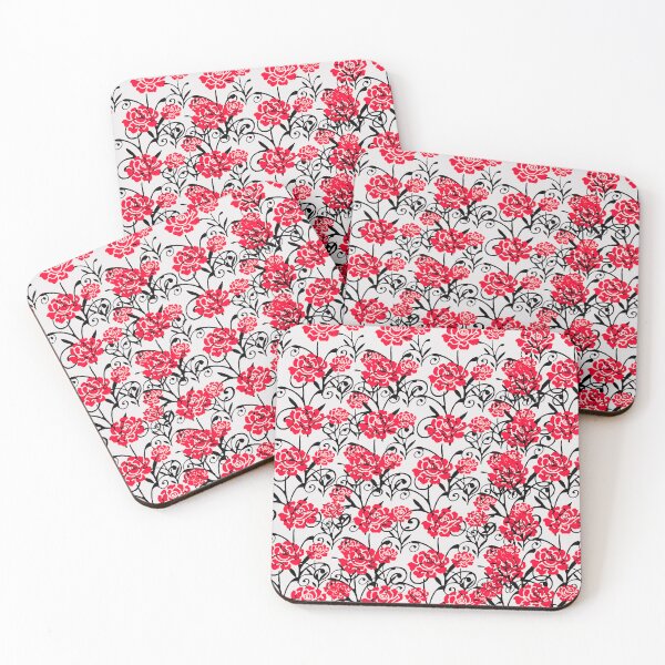 Item preview, Red Flower Illustration Pattern Design designed and sold by Bunmigraphics .