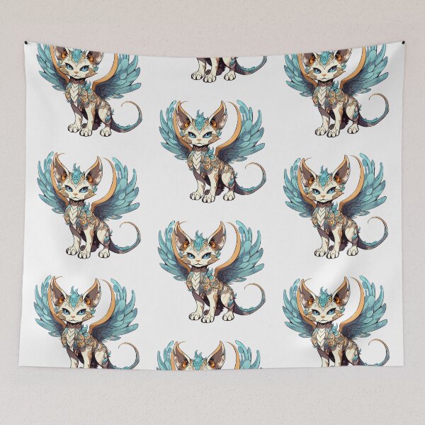 Item preview, Fantasy Dragon Cat – Mythical Creature Fusion Digital Art designed and sold by SchorlCraft.