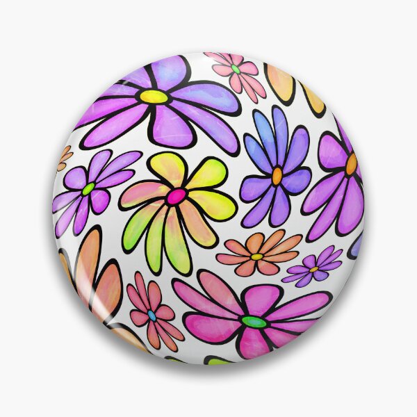 Item preview, Retro 1960's Pink, Purple, Yellow Twirled Flower Pattern designed and sold by DEC02.