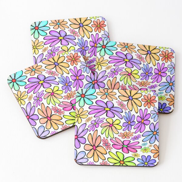 Item preview, Retro 1960's Pink, Purple, Yellow Twirled Flower Pattern designed and sold by DEC02.