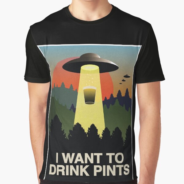 Item preview, I Want To Drink Pints Classic UFO Poster designed and sold by HotTubeDesign.