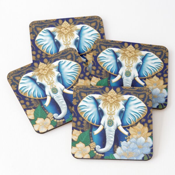 Item preview, Blue elephant floral  designed and sold by Roxburylane.