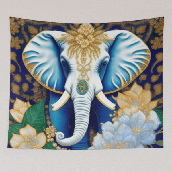 Item preview, Blue elephant floral  designed and sold by Roxburylane.