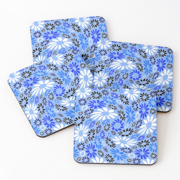 Item preview, Retro 1960's Blue And White Twirled Flower Pattern designed and sold by DEC02.