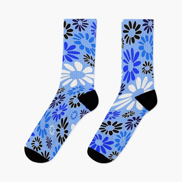 Item preview, Retro 1960's Blue And White Twirled Flower Pattern designed and sold by DEC02.