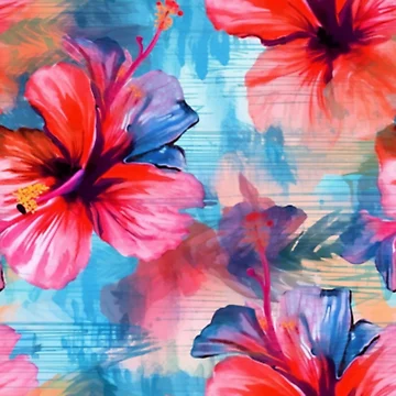 Vorschaubild zum Design Aquarelle Elegance: Hibiscus Flourish von Geode-Designs