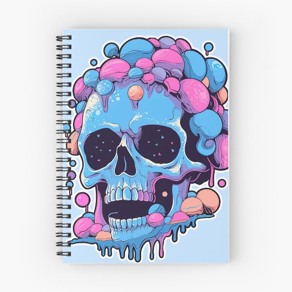 Item preview, Colorful Bubblegum Skull Lollipop Pink and Blue Sweets Juicy Spooky Halloween designed and sold by BubbleBone.
