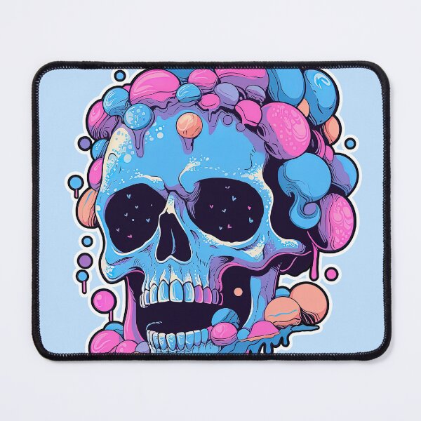 Item preview, Colorful Bubblegum Skull Lollipop Pink and Blue Sweets Juicy Spooky Halloween designed and sold by BubbleBone.