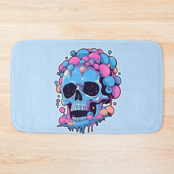 Item preview, Colorful Bubblegum Skull Lollipop Pink and Blue Sweets Juicy Spooky Halloween designed and sold by BubbleBone.